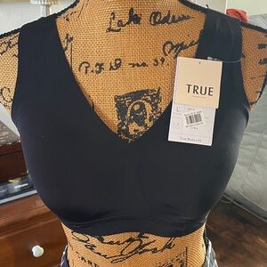 True & Co. V-Neck Black Bra